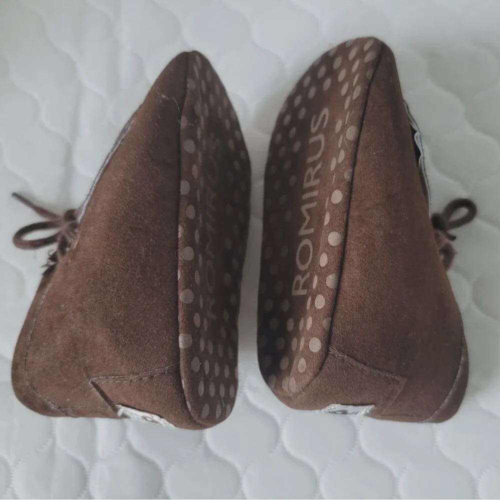 Romirus High Top Crib Baby Shoes Brown Size 2